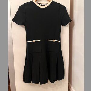 zara pleated short knit dress